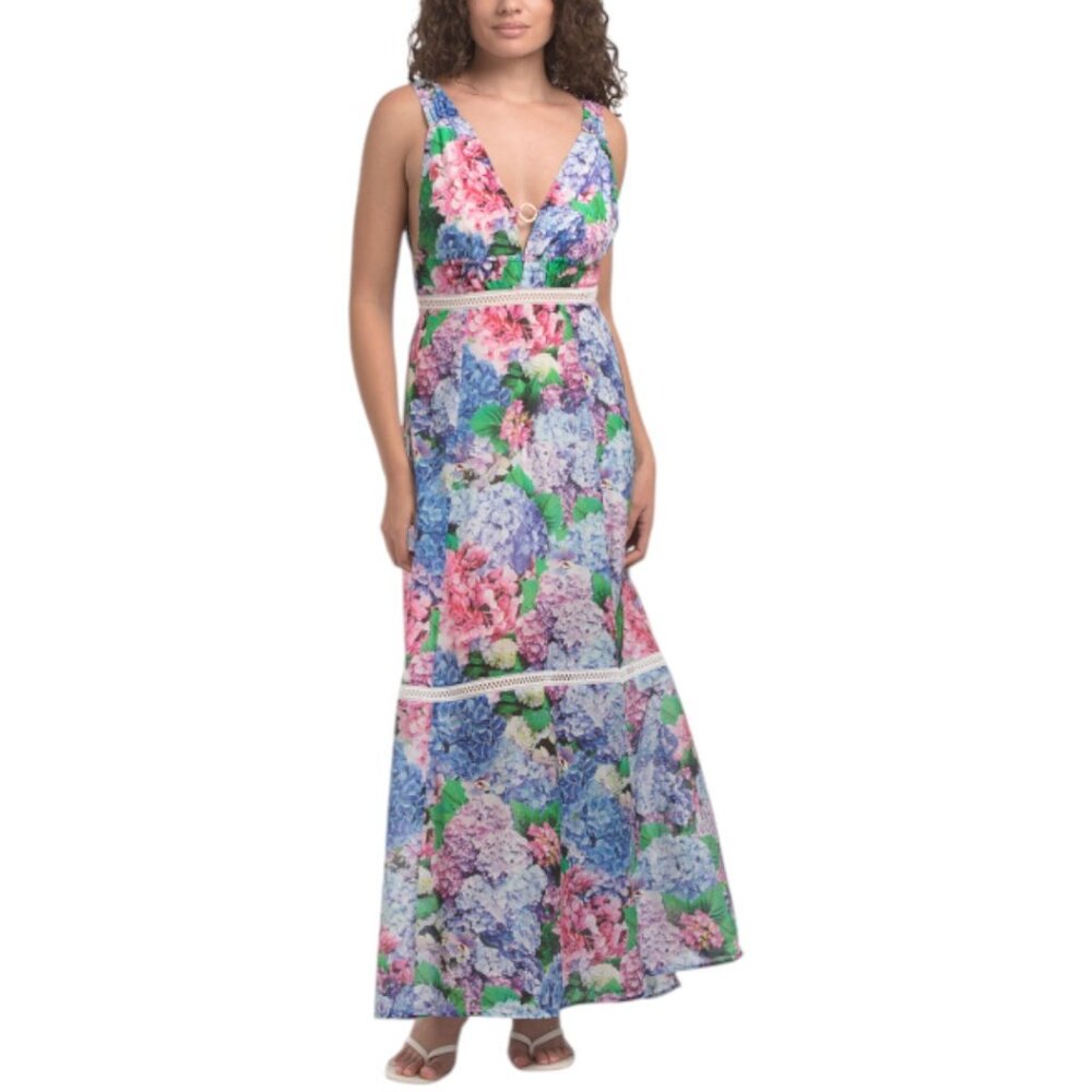 AQUA BLU Flora Maxi Dress
